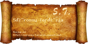 Sárossy Terézia névjegykártya