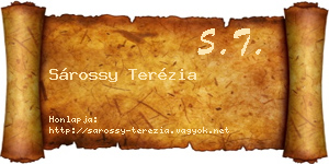 Sárossy Terézia névjegykártya